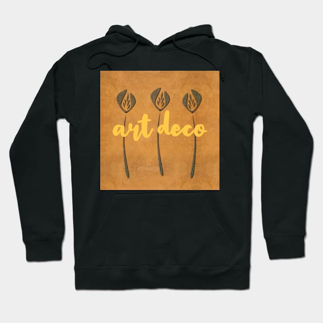 Abstract Floral Art Deco Rustic Hoodie by technotext